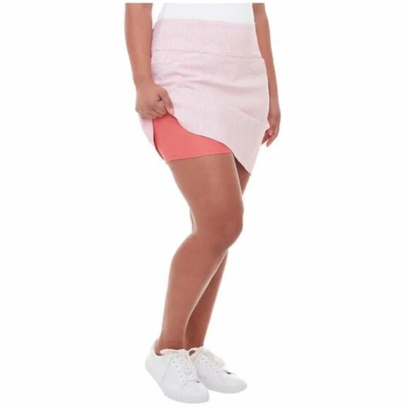 NEW S.C. & Co. Print Pull On Elastic Waist 360 Tummy Control Skirt Shorts Skort - Picture 4 of 6